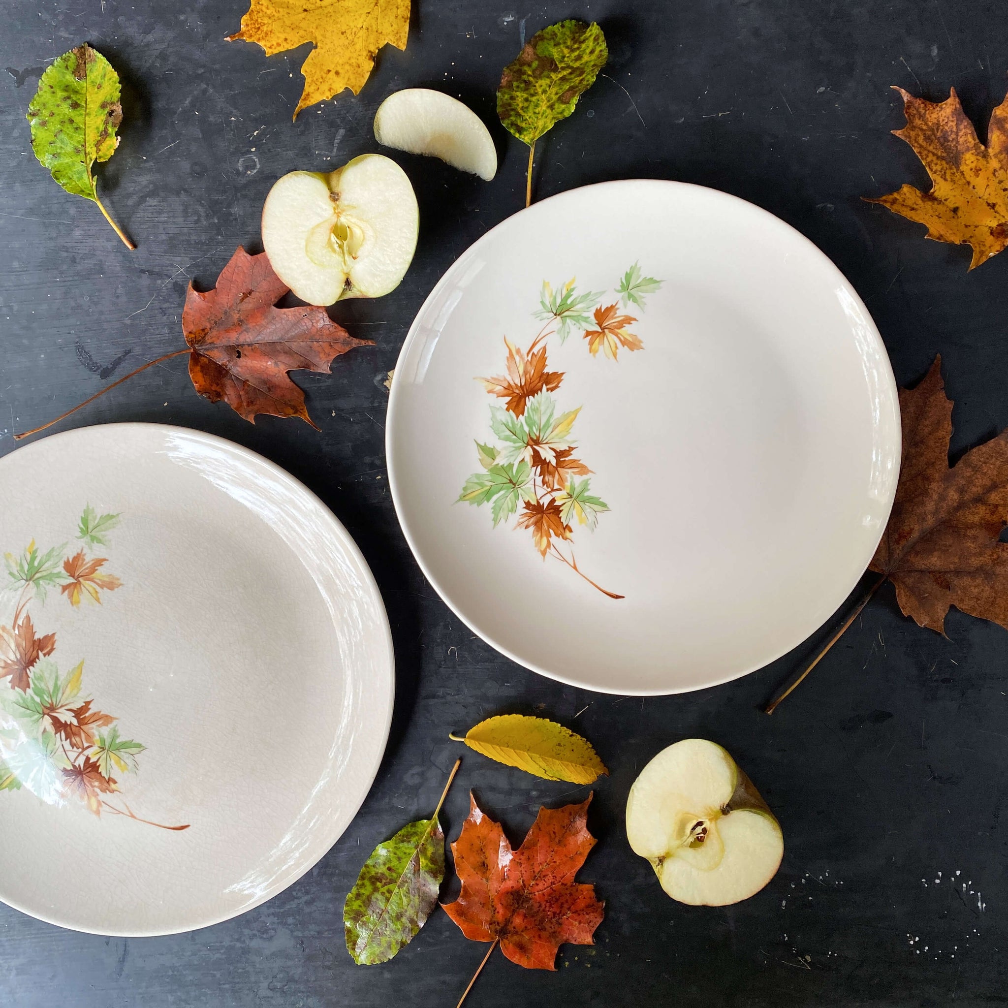 Vintage 1960s Maple Leaf Dinner Plates by Salem - Reserved for Teri