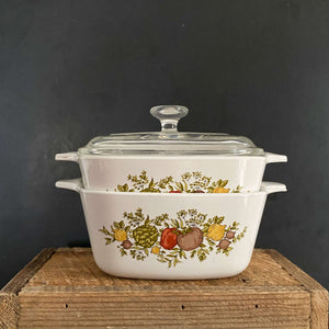 Vintage Corningware Spice of Life Covered Dishes - Set of Two with Lid - 2 3/4 cup size