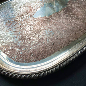 Vintage Silverplate Butler's Tray - Sheffield Silver Company - K Monogram - Electroplated Copper EPC