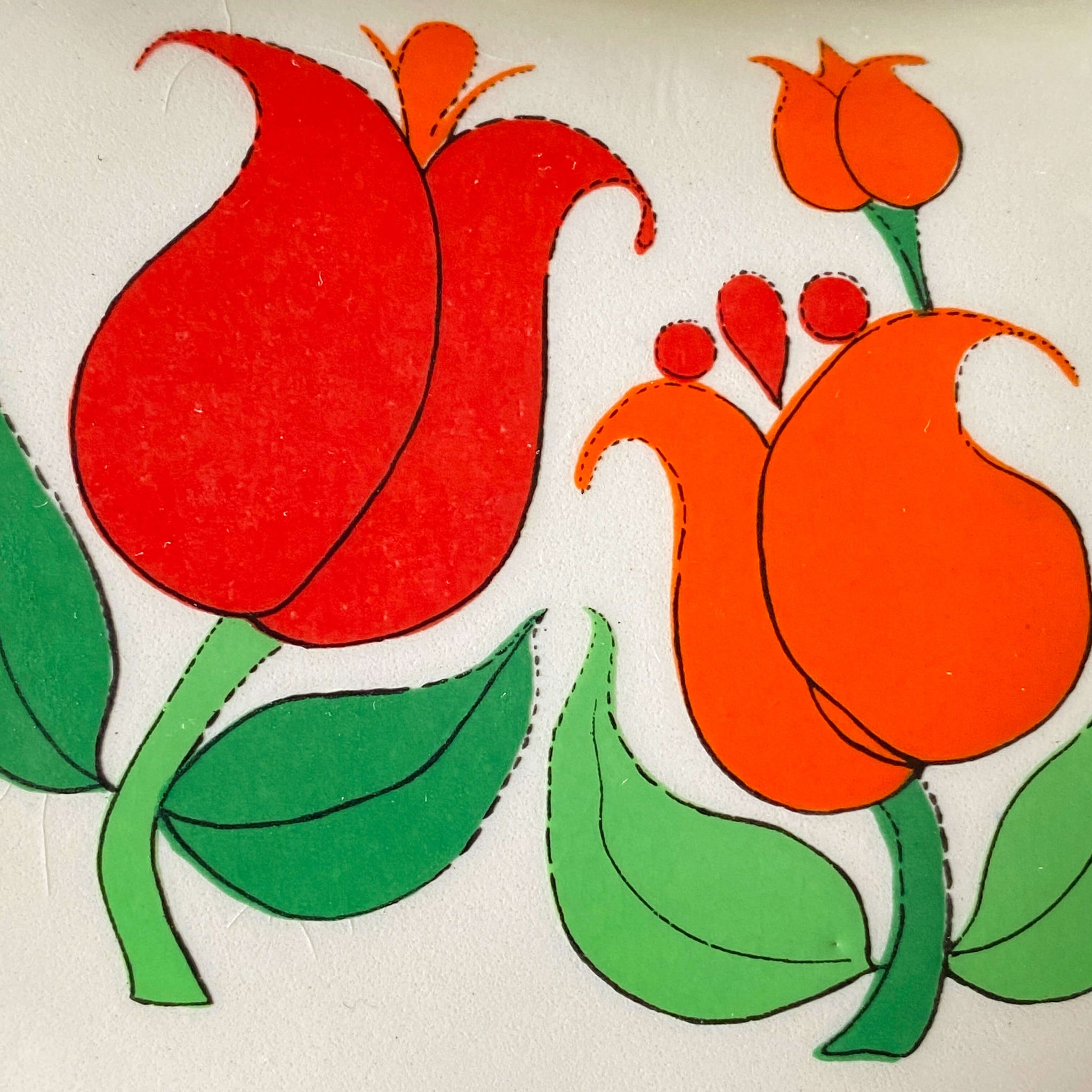 Vintage Nanco Dutch Shoe Planter Vase with Red Tulip Design
