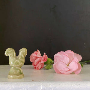 Mini Green Ceramic Rooster by Wade for Red Rose Tea