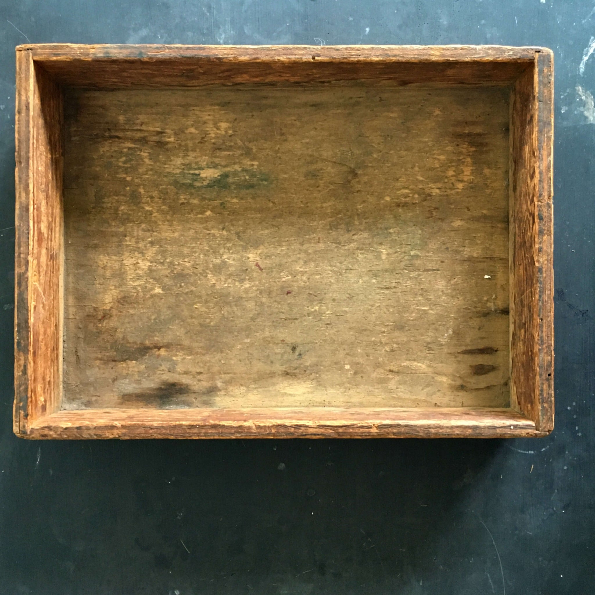 Antique Wood Tray Crate Box - 11x15 Storage Container Circa early 1900's