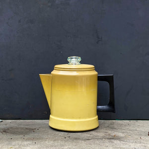 Vintage 1960s Comet Aluminum Yellow Coffee Pot - Reserved for Amy